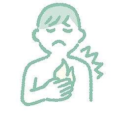 胸のあたりに焼けるような不快感がある